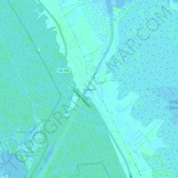 Coinjock topographic map, elevation, terrain