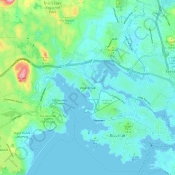 View Royal topographic map, elevation, terrain