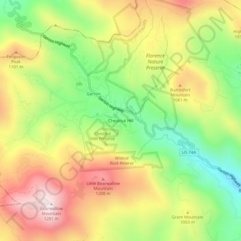 Chestnut Hill topographic map, elevation, terrain