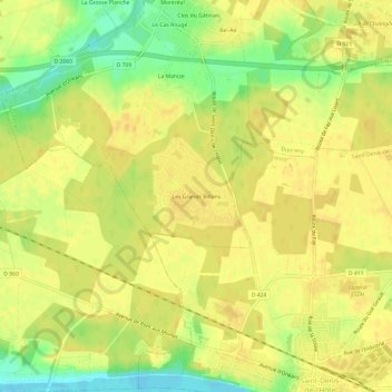 Les Grands Billons topographic map, elevation, terrain