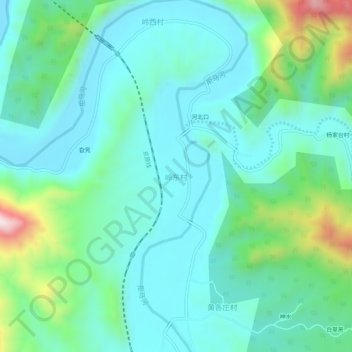 岭东村 topographic map, elevation, terrain