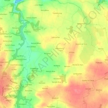 Squern topographic map, elevation, terrain
