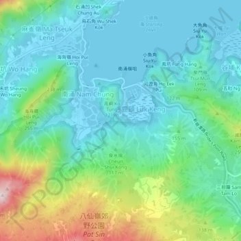 鹿頸 topographic map, elevation, terrain