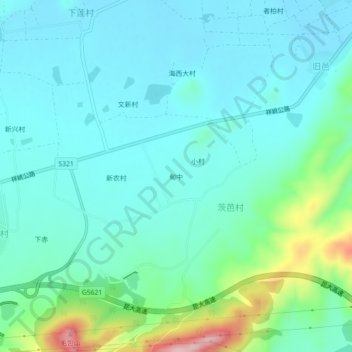 甸中 topographic map, elevation, terrain