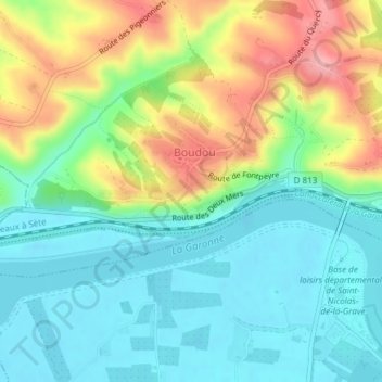 Marronier Centenaire topographic map, elevation, terrain