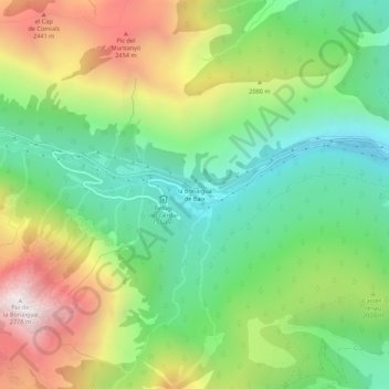 la Bonaigua de Baix topographic map, elevation, terrain