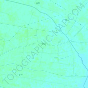 罗桥 topographic map, elevation, terrain