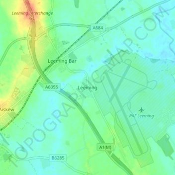 Leeming topographic map, elevation, terrain