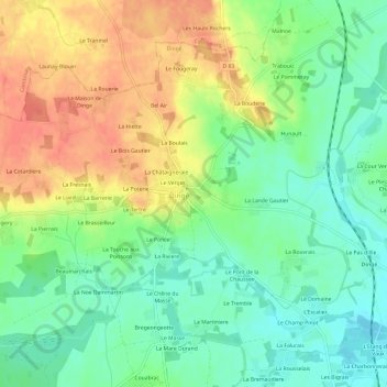 Le Bourg topographic map, elevation, terrain