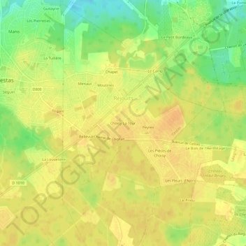 Choisy La Tour topographic map, elevation, terrain