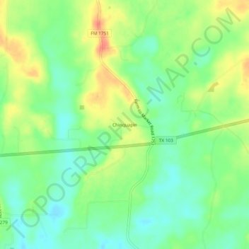 Chinquapin topographic map, elevation, terrain