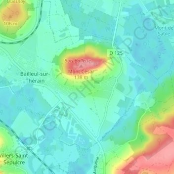 Froidmont topographic map, elevation, terrain