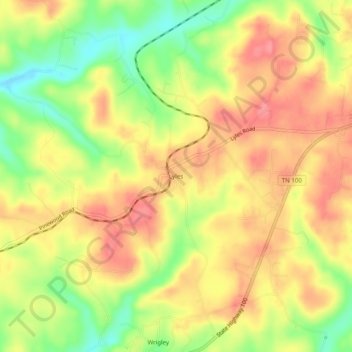 Lyles topographic map, elevation, terrain