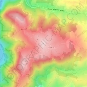 Crêt Sainte-Agathe topographic map, elevation, terrain