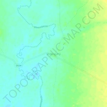 Shibuyunji topographic map, elevation, terrain