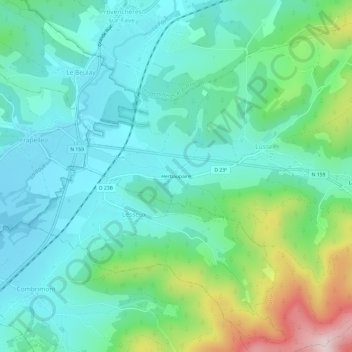 Herbaupaire topographic map, elevation, terrain