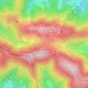 Source de la Doller topographic map, elevation, terrain