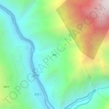 说日 topographic map, elevation, terrain