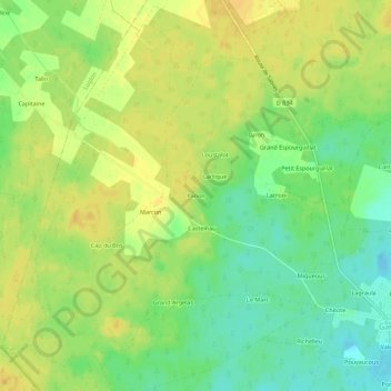 Pabon topographic map, elevation, terrain
