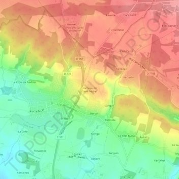 Hameau de Saint-Michel topographic map, elevation, terrain
