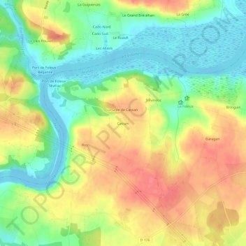 Cassan topographic map, elevation, terrain