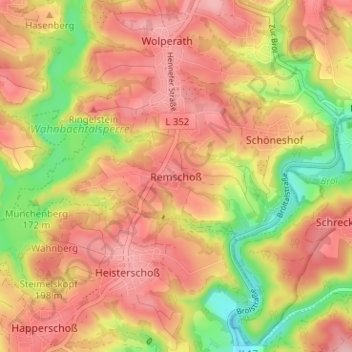 Remschoß topographic map, elevation, terrain