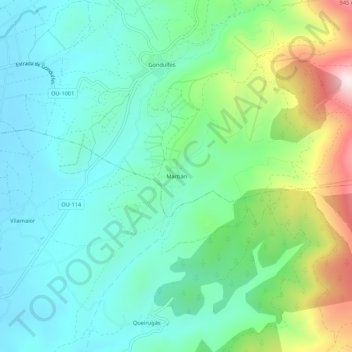 Marbán topographic map, elevation, terrain