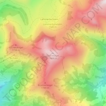 Stuckkogel topographic map, elevation, terrain