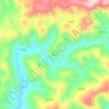 院子 topographic map, elevation, terrain