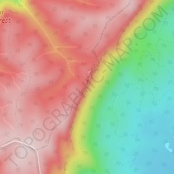 Heaton Lookout topographic map, elevation, terrain