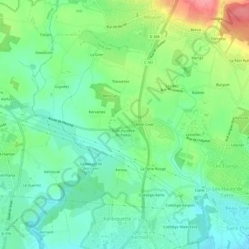 Le Poteau topographic map, elevation, terrain