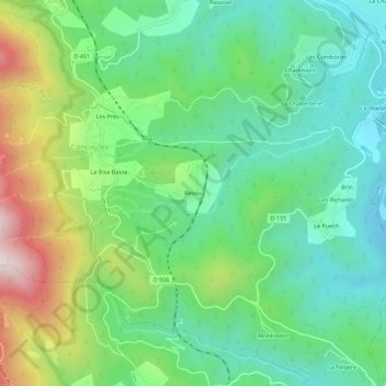 Besou topographic map, elevation, terrain