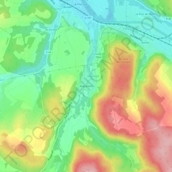 Aneuménil topographic map, elevation, terrain