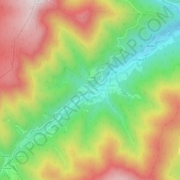 Le Monteil topographic map, elevation, terrain