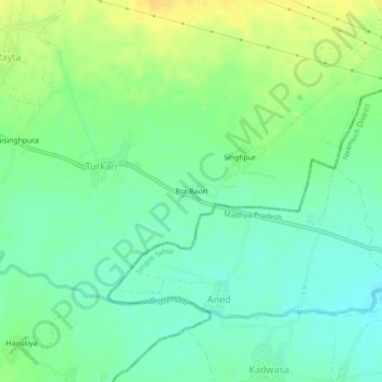 Bor Baori topographic map, elevation, terrain