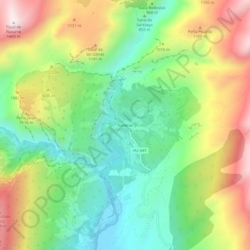 Rodellar topographic map, elevation, terrain