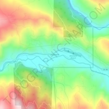 Dinsmore topographic map, elevation, terrain