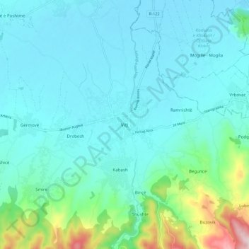 Viti topographic map, elevation, terrain