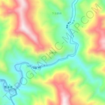 刘家坪 topographic map, elevation, terrain