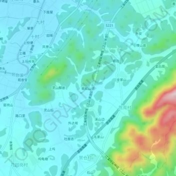 蜈蚣山底 topographic map, elevation, terrain