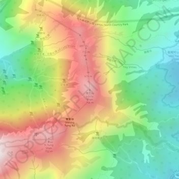 Lin Fa Shan topographic map, elevation, terrain