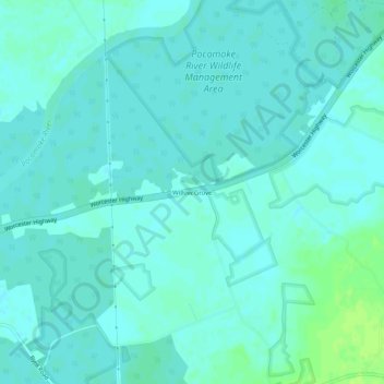 Willow Grove topographic map, elevation, terrain