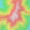 赤石岳 topographic map, elevation, terrain