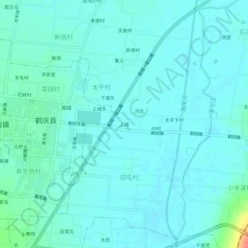 上城 topographic map, elevation, terrain