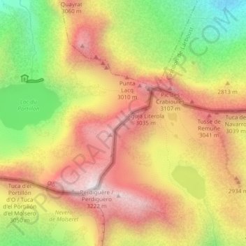 Pointe de Literole topographic map, elevation, terrain