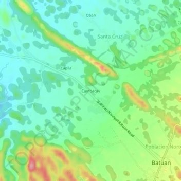 Cambacay topographic map, elevation, terrain