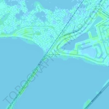 North Shore topographic map, elevation, terrain