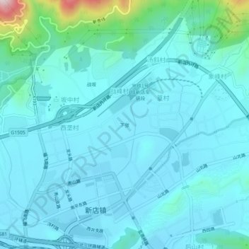 下张 topographic map, elevation, terrain