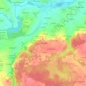 La Croix Legavre topographic map, elevation, terrain