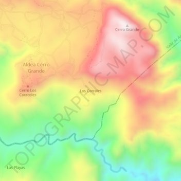 Los Corrales topographic map, elevation, terrain